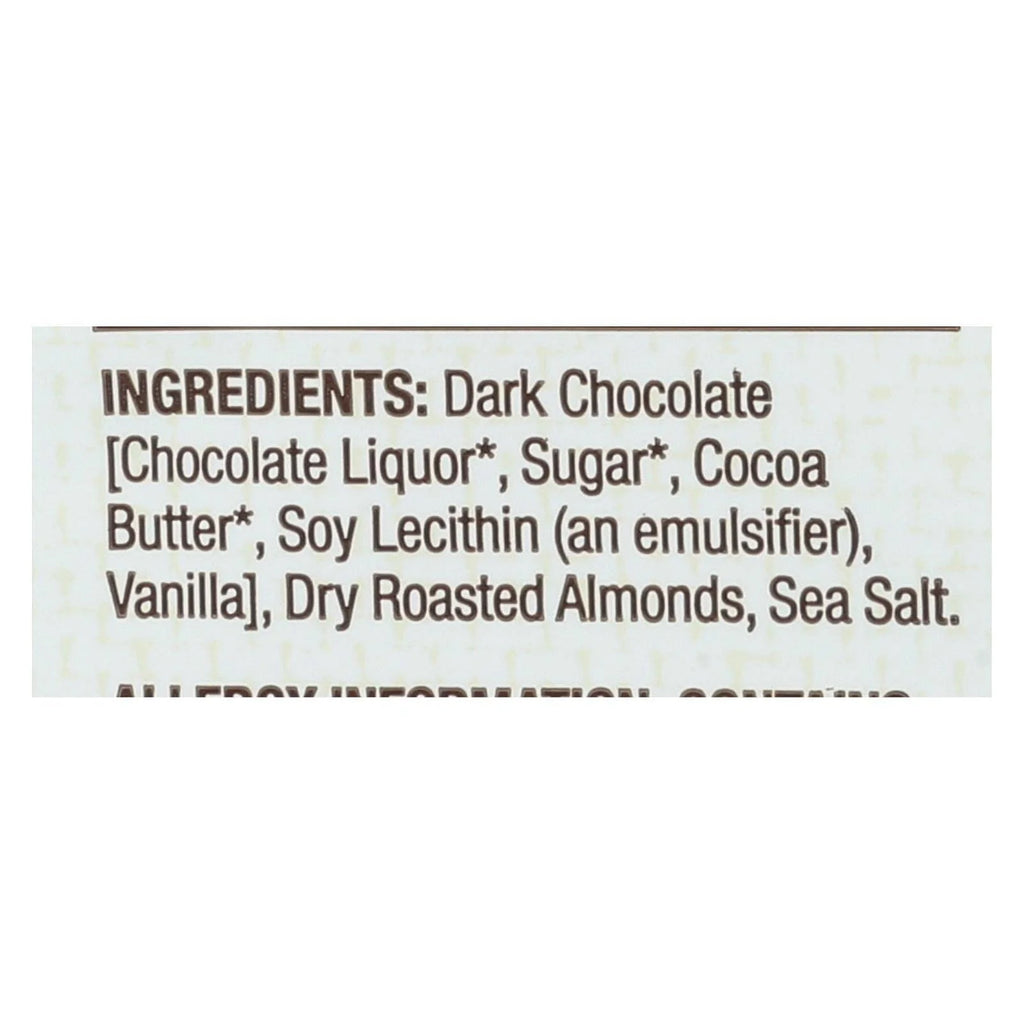 12 Pack Dark Chocolate Almond Snack Bars With Sea Salt, 4.7 Ounce Bars F435