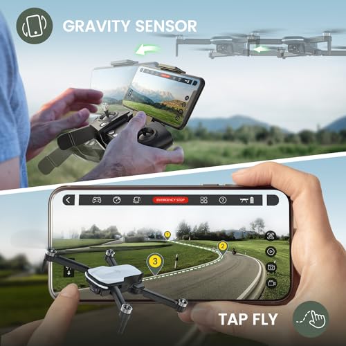 FPV Drone with 1080P HD Camera, Foldable RC Quadcopter with Brushless Motor, 2 Modular Batteries M8214