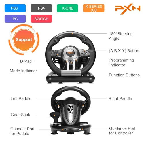 PC Racing Wheel with Pedals L6695