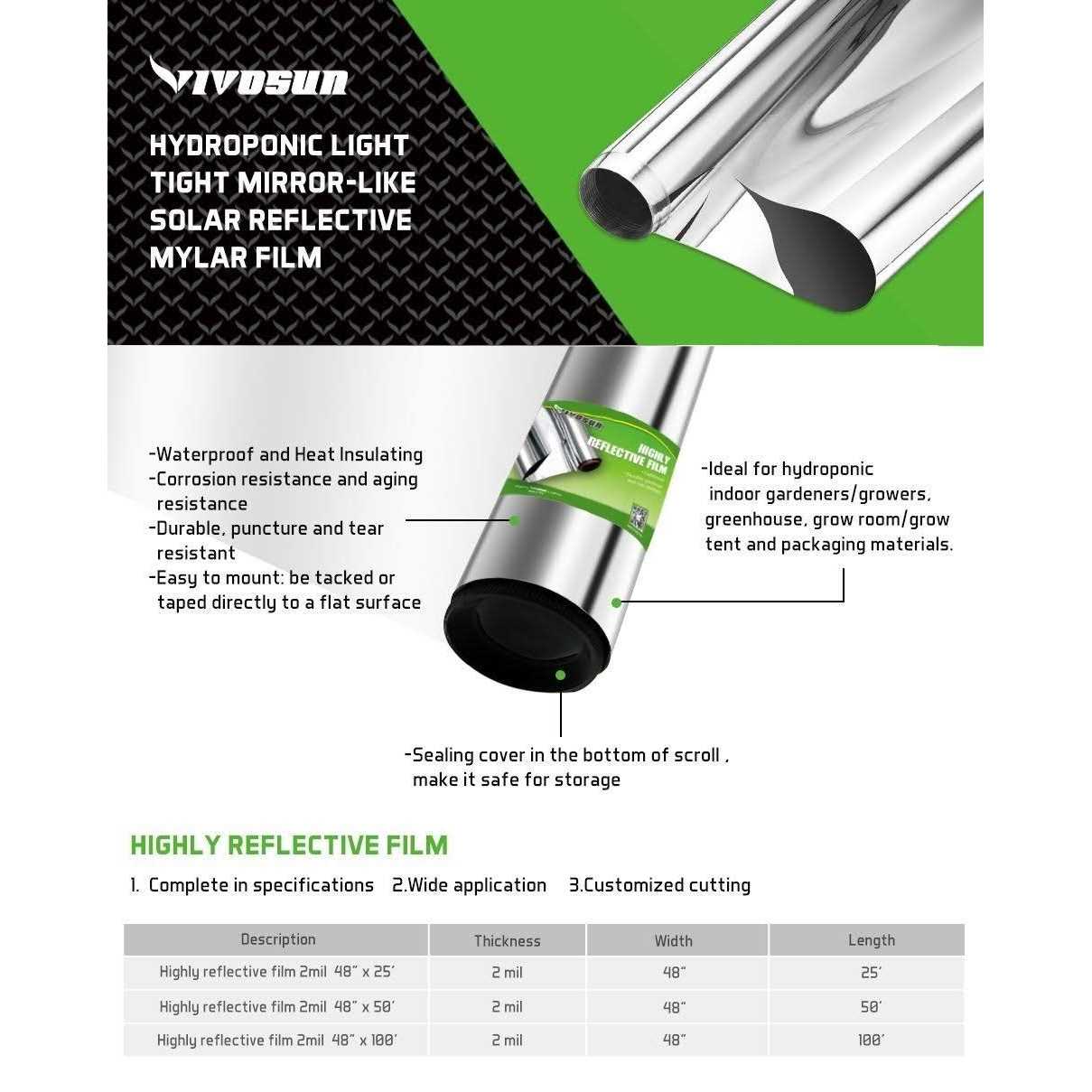 2 Mil Silver Mylar Film Roll 4FT M7395