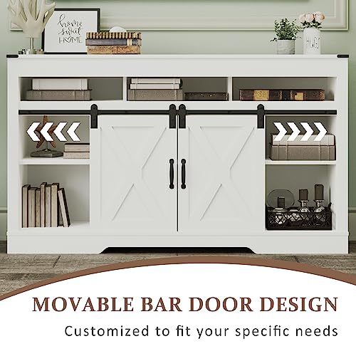Black 34'' Tall TV Stand with Sliding Barn Doors G15411