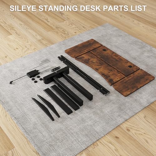 Rustic Brown Electric Standing Desk 55x30 Inch Y586827