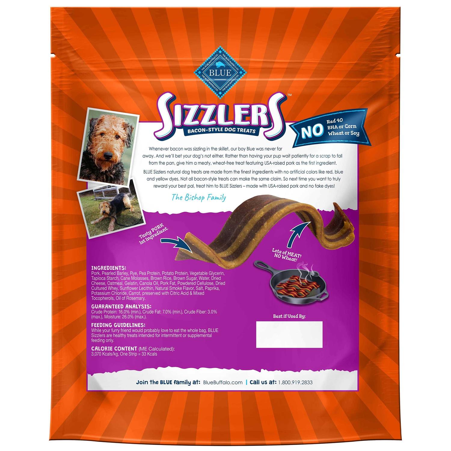 Blue Buffalo Sizzlers Bacon-Style Dog Treats O6557