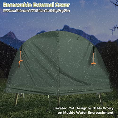 4-in-1 Camping Cot Tent with Waterproof External Cover, Air Mattress & Carrying Bag U73176