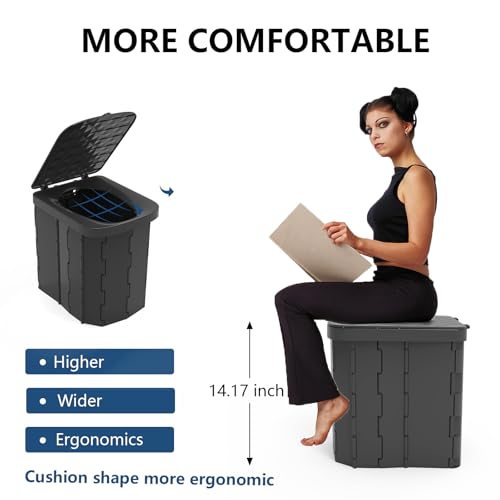 Portable Folding Toilet with Lid R433