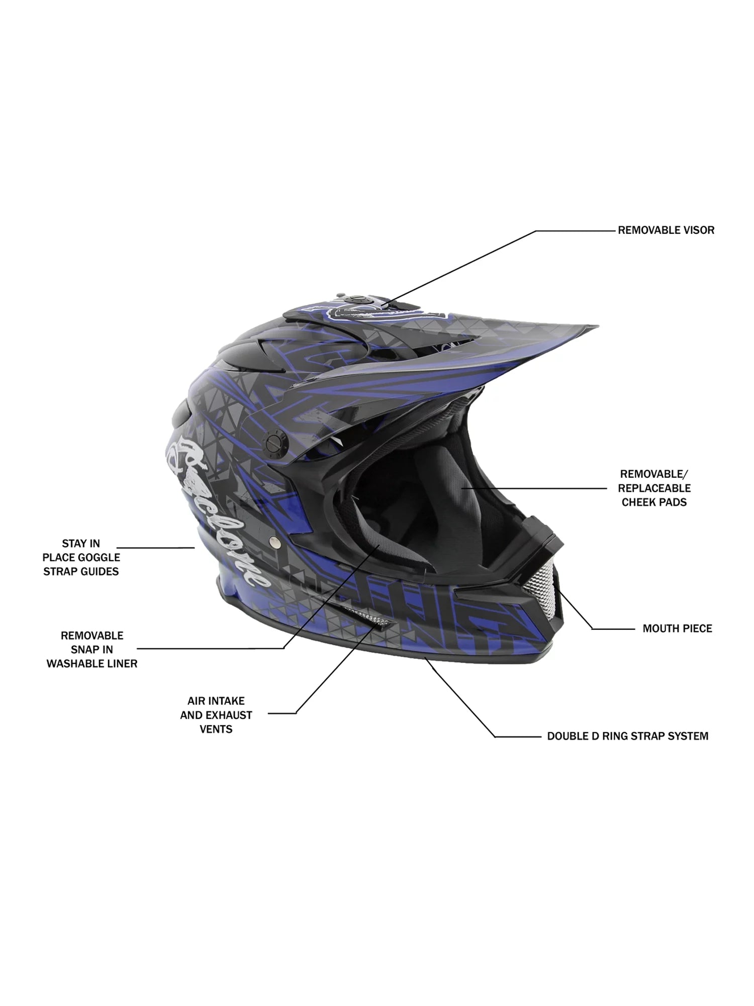 Blue Medium Off-Road Helmet Y527512