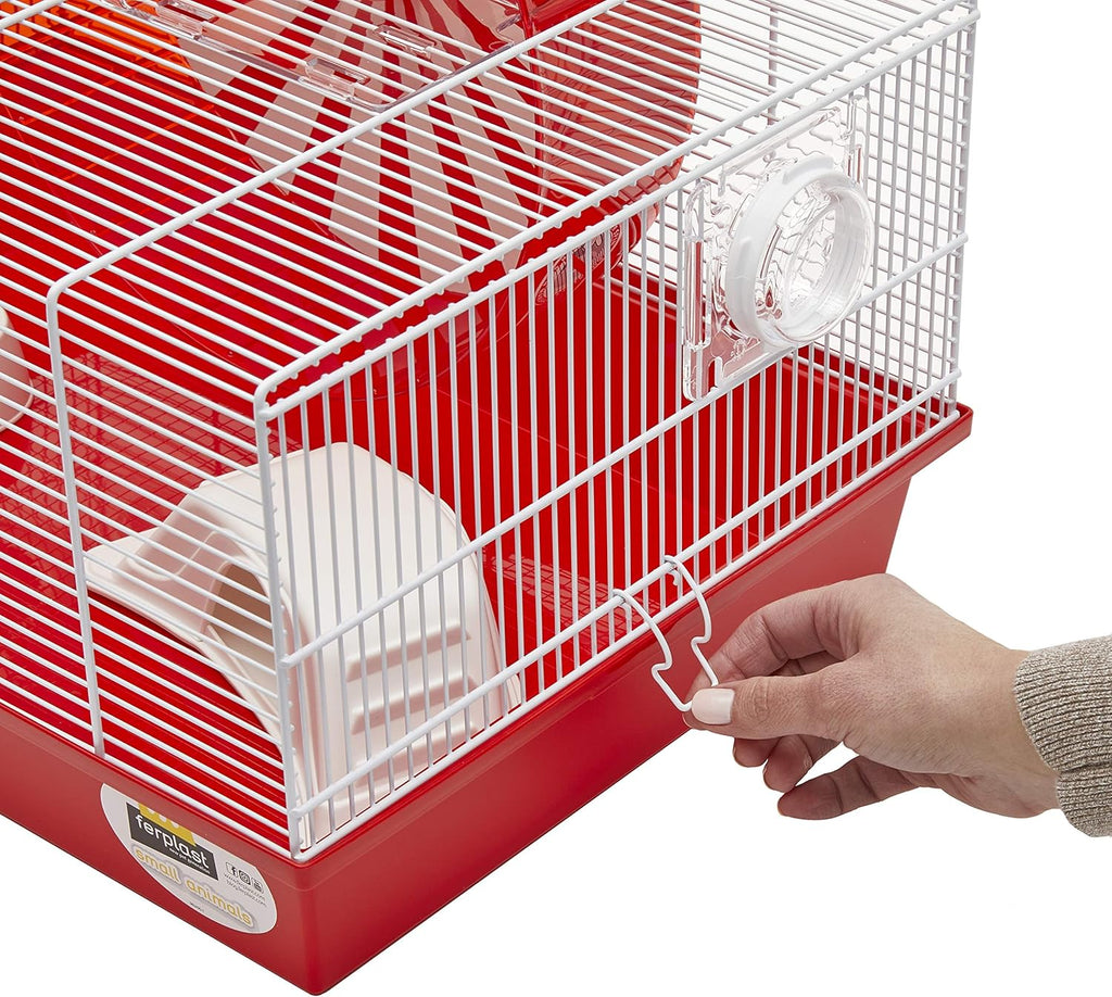 Modular Hamster Cage with 11.75-Inch Exercise Wheel, 19.7L x 13.8W x 9.8H Inches E8128