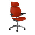 Polished Aluminum Ergonomic Office Chair with Headrest and Adjustable Arms B470