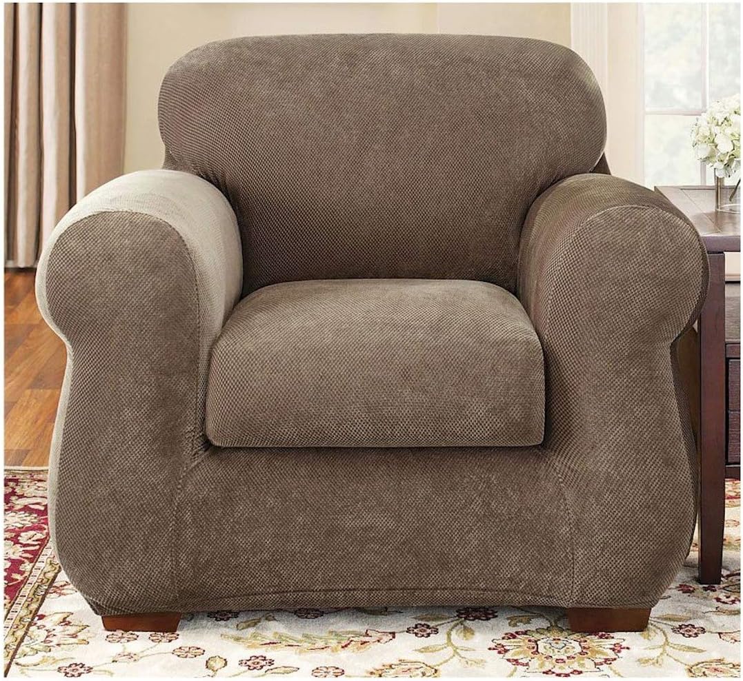 Stretch Pique Two Piece Chair Slipcover A2756
