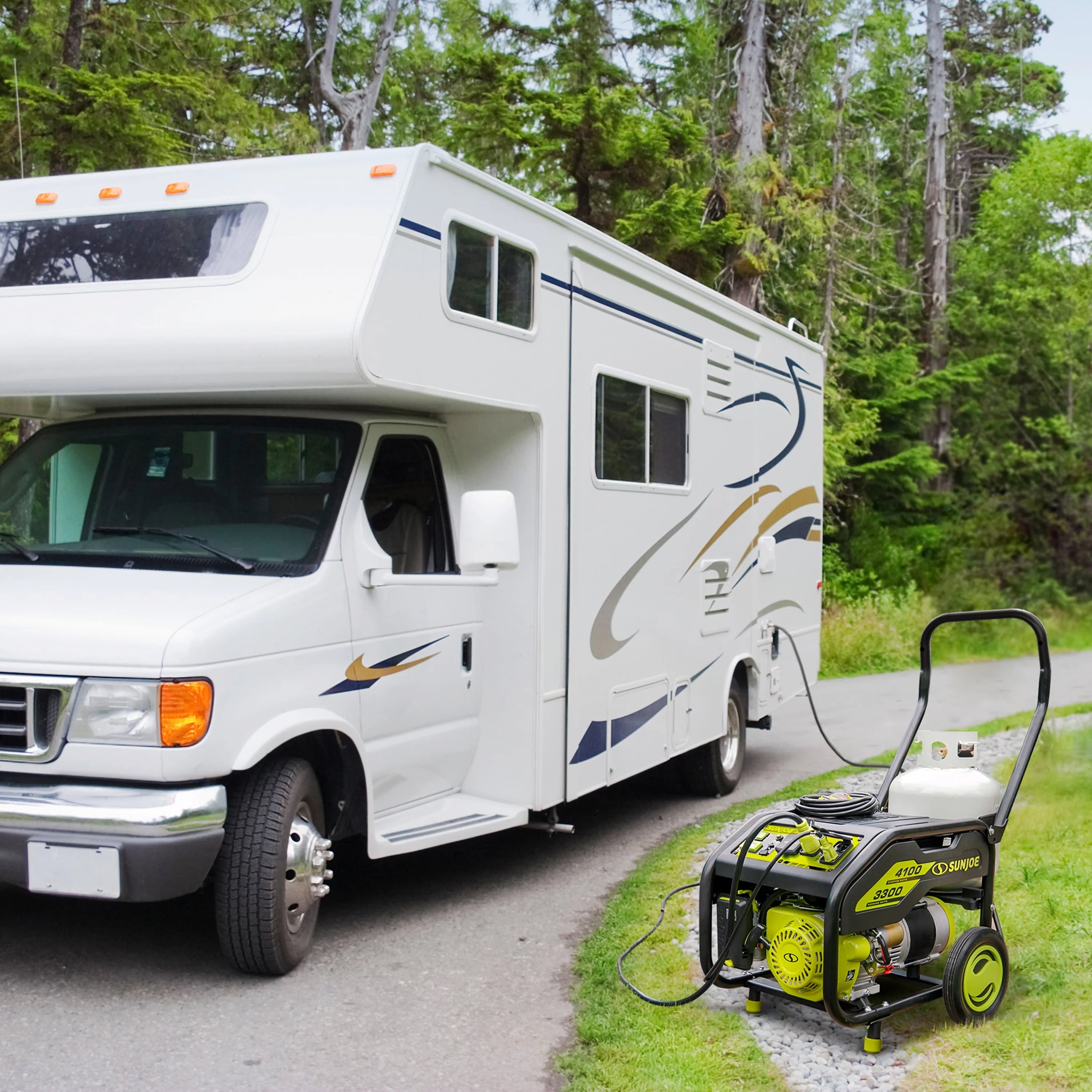 4100-Watt Portable Propane Generator with Cover M492182