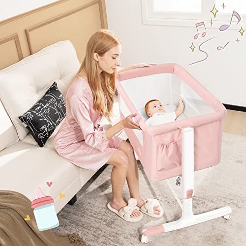 Pink 3 in 1 Folding Bassinet with Mattress I294