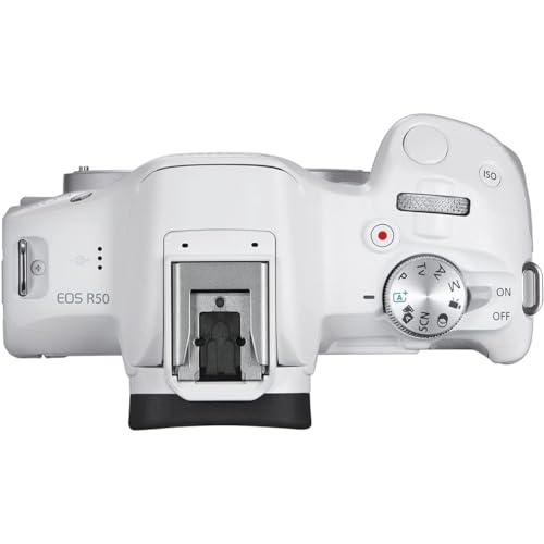 White Mirrorless Camera with RF-S 18-45mm Lens, 64GB Memory Cards, Battery, Bag O103