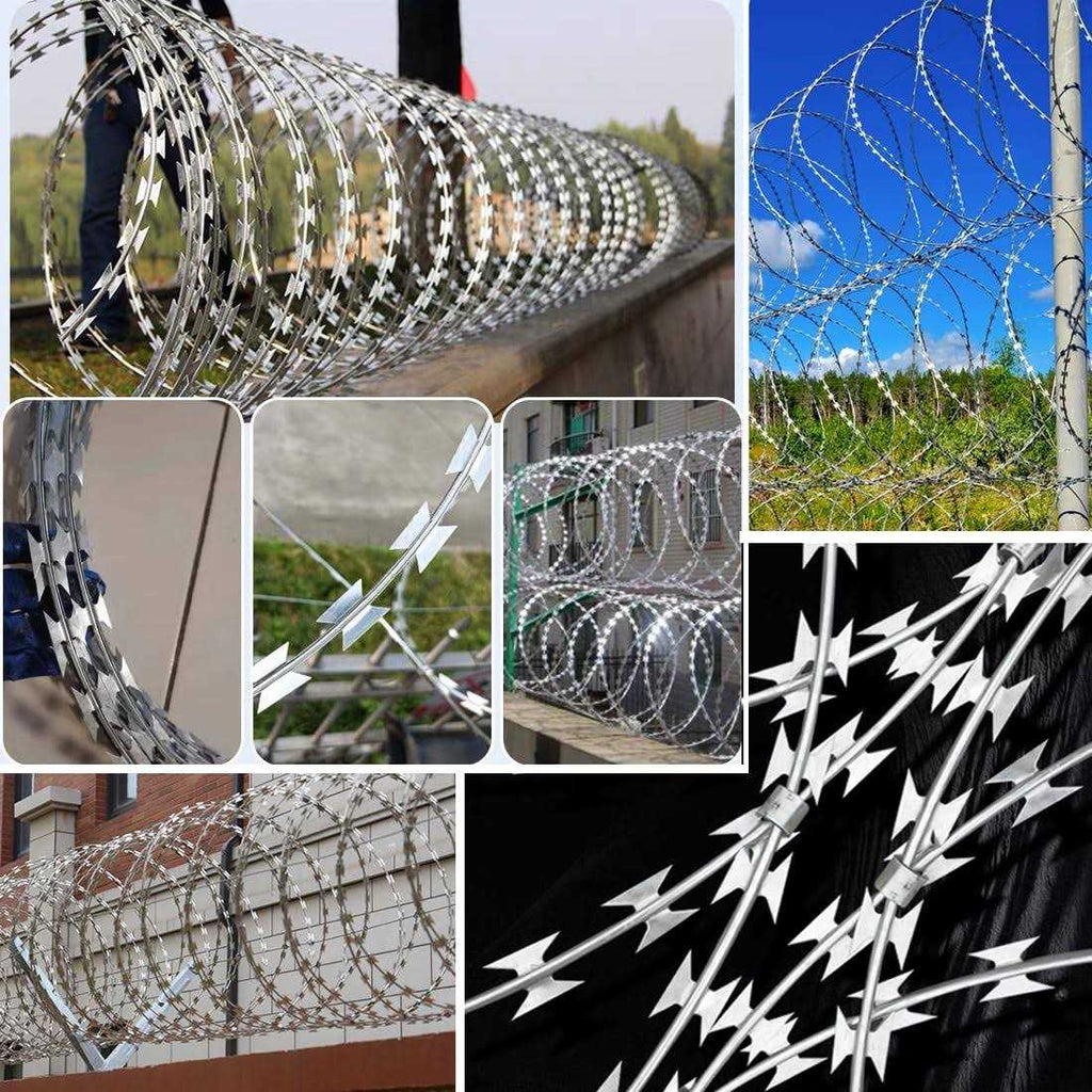 Galvanized Barbed Wire Razor Ribbon, 98 Feet per Roll U801