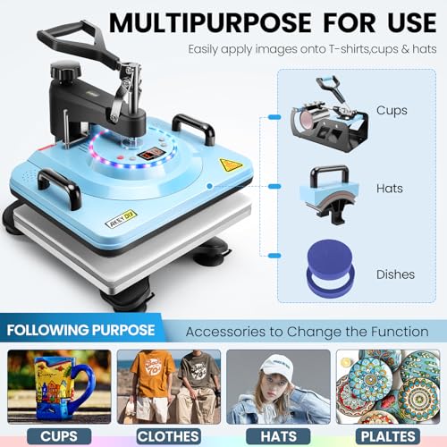 15"x12" 8 in 1 Swing Away Heat Press Machine O99310