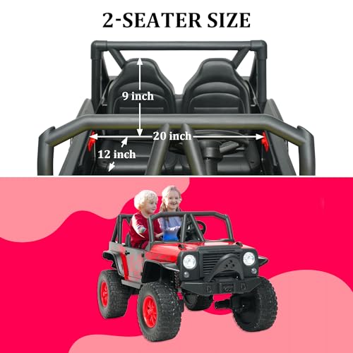 24V 5AH 2 Seater 4WD Electric Ride On Car with Remote Control (Red) N579