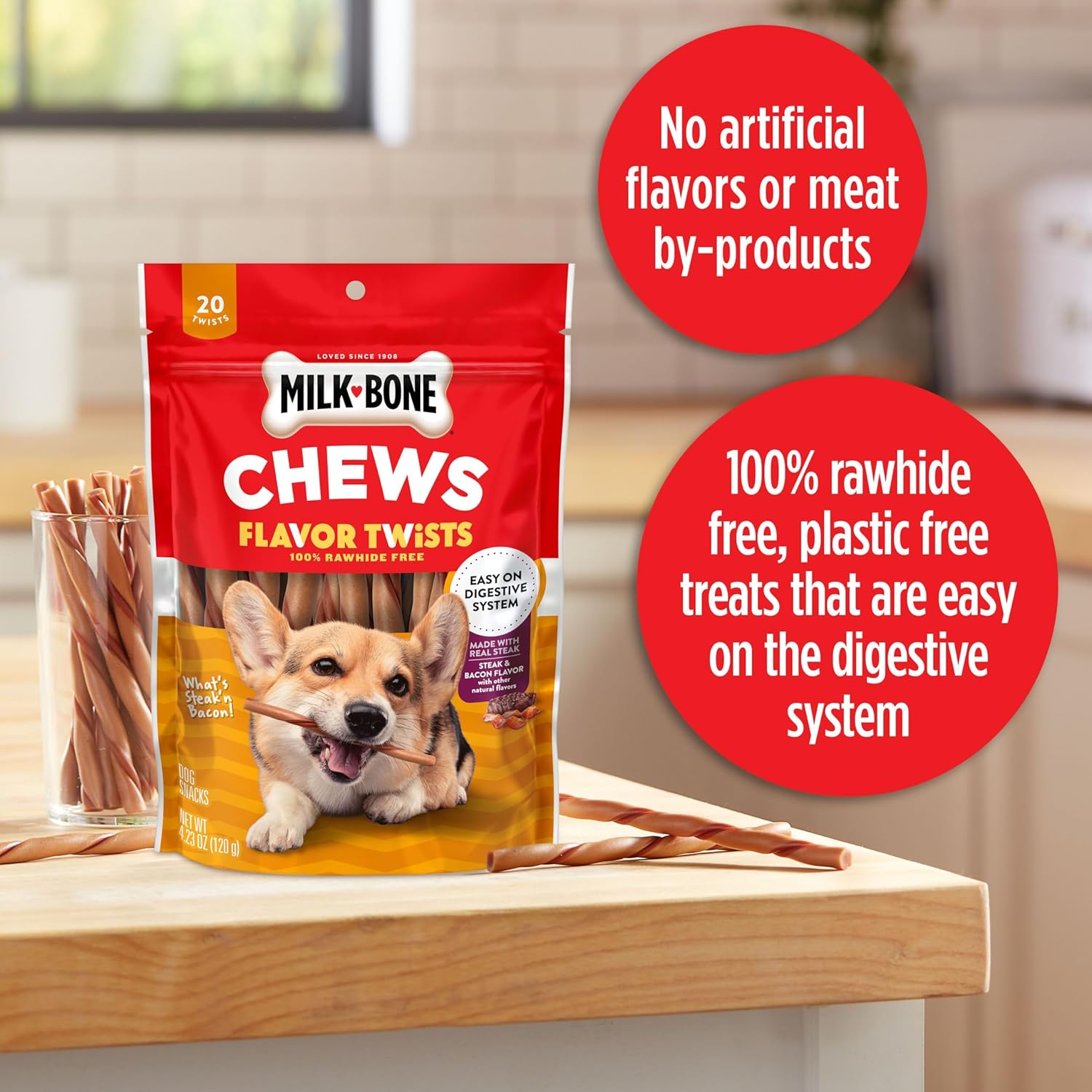 Rawhide Free Dog Chews, Bag of 70 X849384