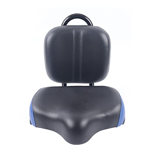 Backrest Saddle Bike Seat with Backrest, 11.5" x 9.5" Universal Bicycle Saddle Seat with Back Support, Faux Leather Foam Cycling Seat Cushion S254