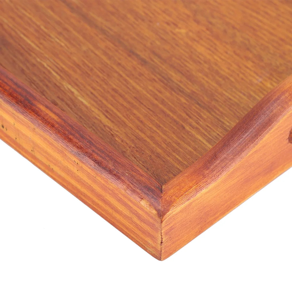 Wooden Serving Tray with Handles (Brown, Rectangle) R5080