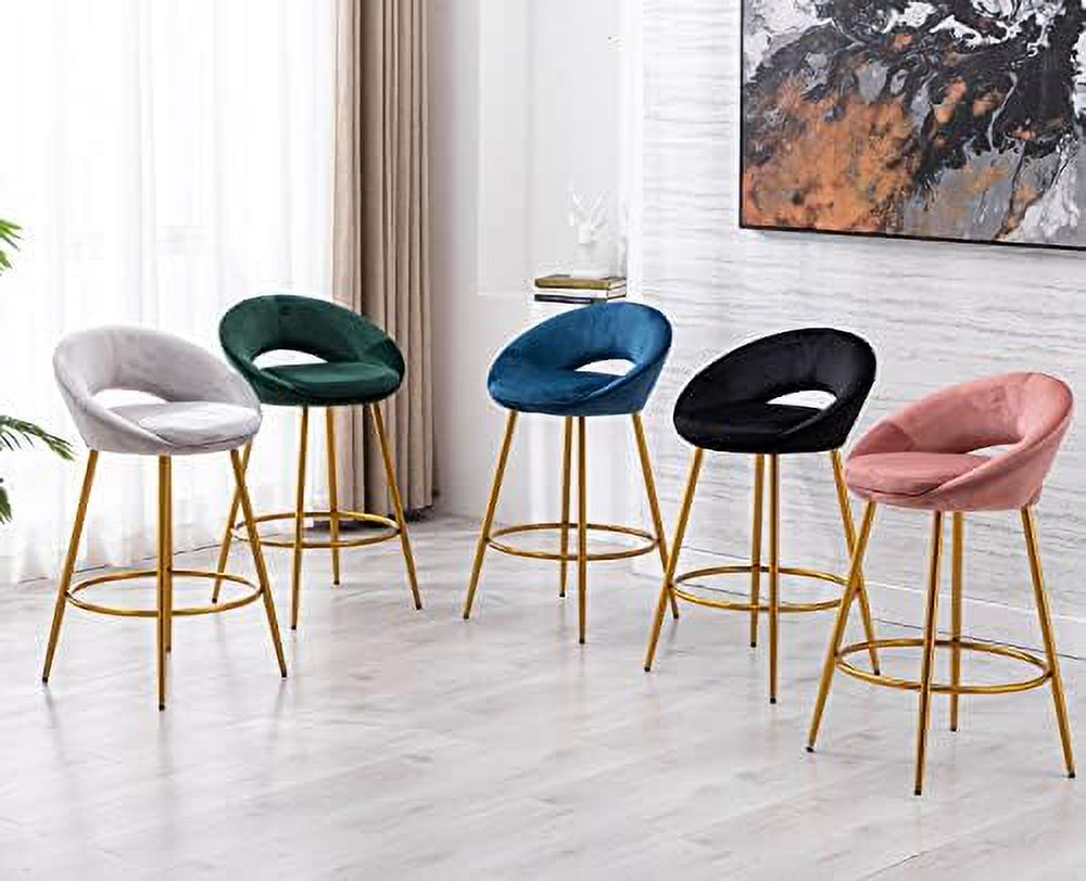 30" Velvet Stools with Gold Metal Legs F27071