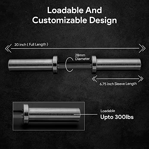 2 Inch Loadable Dumbbell Bar Heavy Duty Handle T797