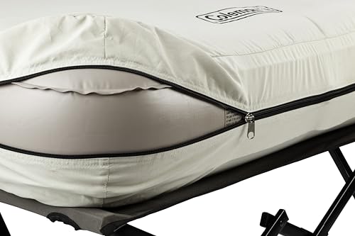 Queen-Size Airbed Cot Combination with Steel Frame & Side Table, Battery Pump Included S9567