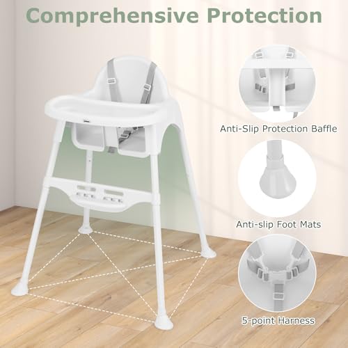 4 in 1 Baby High Chair with Removable Tray Adjustable Footrest D234465