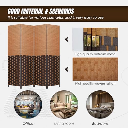 Black 4-Panel Folding Room Divider Y812