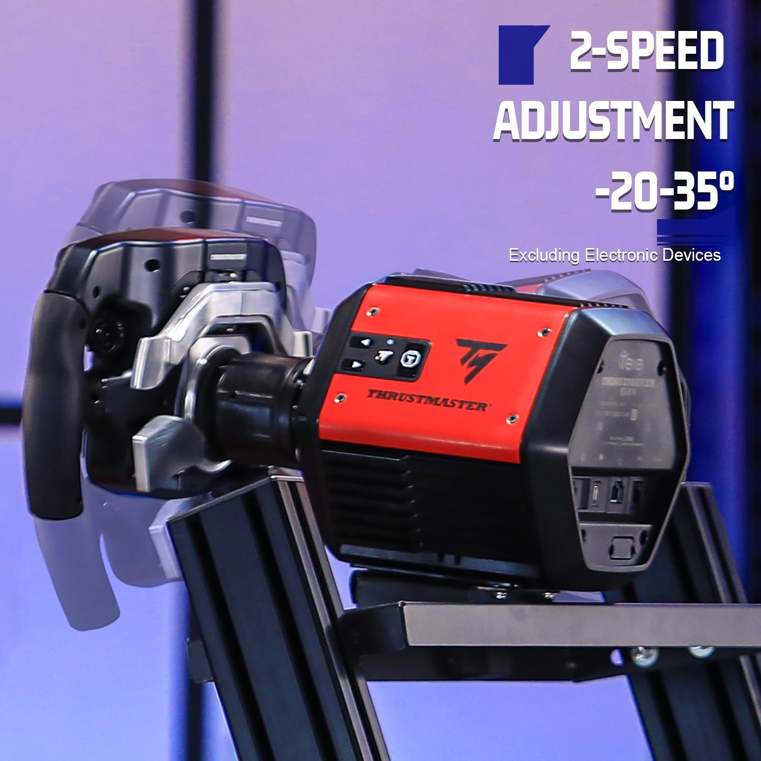 Racing Simulator Cockpit with Monitor Stand and Black Seat Q201
