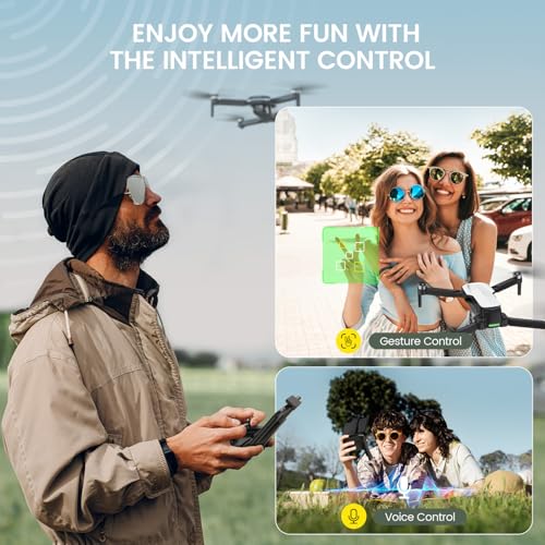 FPV Drone with 1080P HD Camera, Foldable RC Quadcopter with Brushless Motor, 2 Modular Batteries M8214