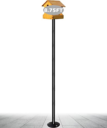Matte Black 105 Inch Heavy Duty Bird Feeder Pole Kit with 5-Forked Base M3100