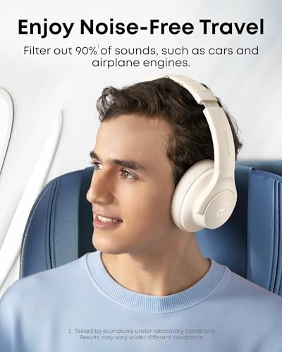 White Hybrid Active Noise Cancelling Over-Ear Bluetooth Headphones N341