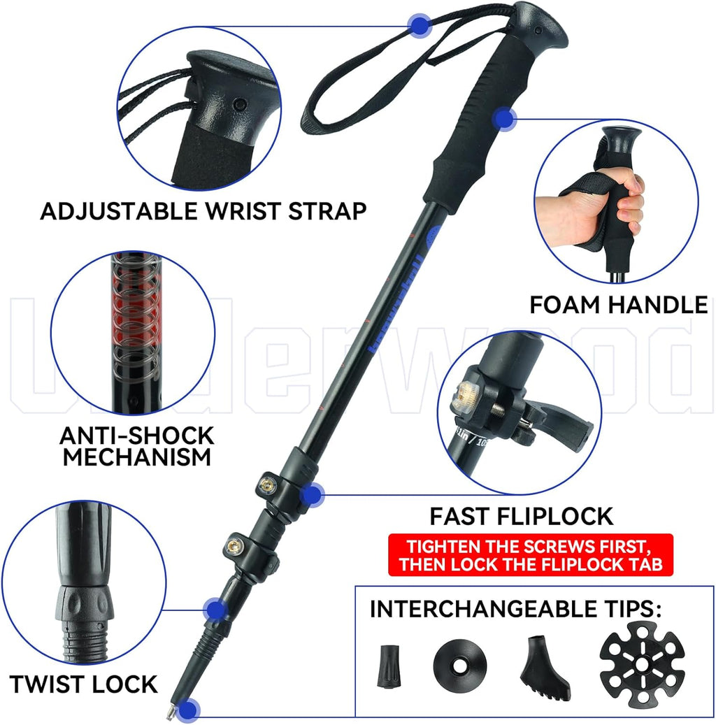 2 Pack Adjustable Aluminum Trekking Poles R9885
