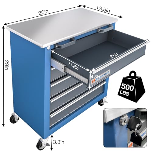 7-Drawer Rolling Toolbox with Lockable Wheels R719