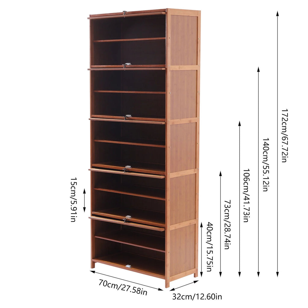 10 Tier Bamboo Shoe Rack Storage Furniture C299673