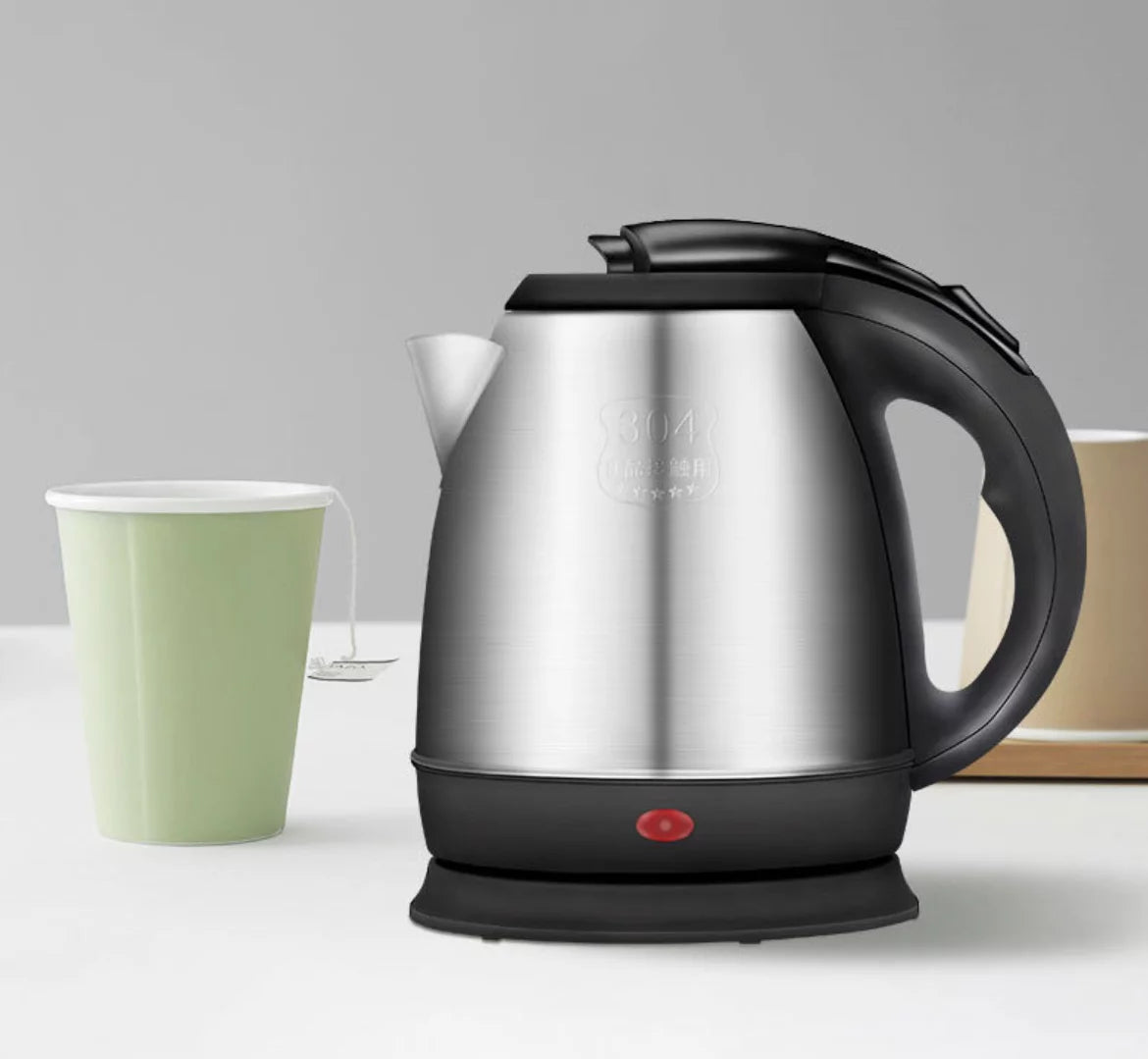 1.8L 304 Stainless Steel Electric Kettle with Auto Shut-Off T384