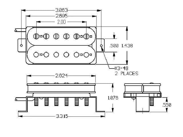 White Bridge Humbucker Pickup V833