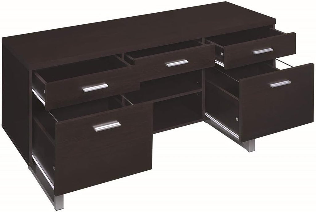 Cappuccino Credenza with Metal Sled Legs R888