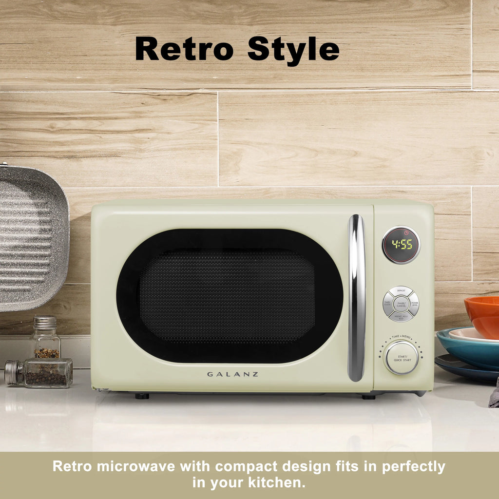 0.7 Cu ft Retro Countertop Microwave Oven, 700 Watts, Blue B4729