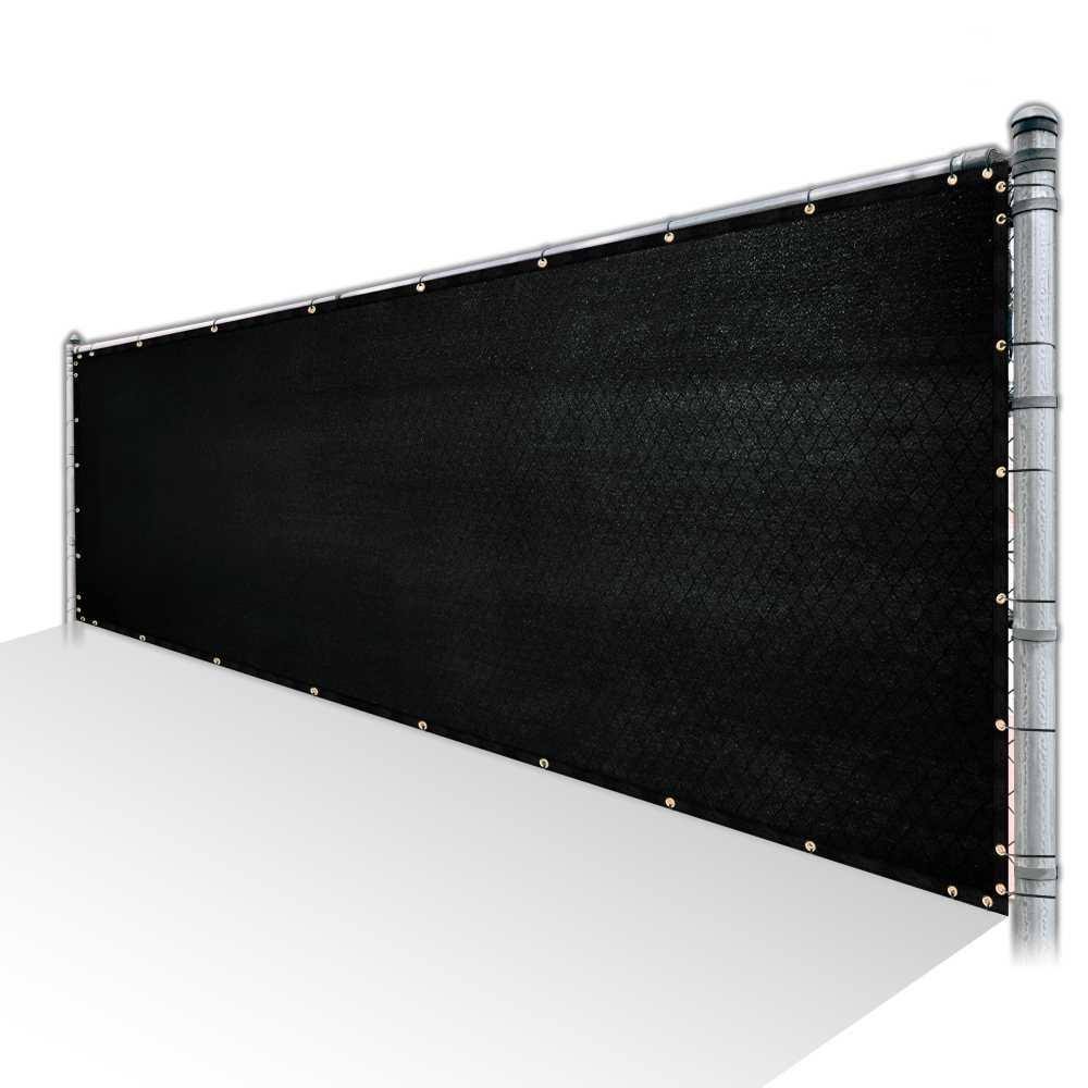 4 ft. x 195 ft. Black Privacy Fence Screen HDPE Mesh Screen with Reinforced Grommets J528