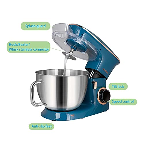8.5QT Stainless Steel Tilt-Head Stand Mixer with Dough Hook, Beater, Whisk E3772