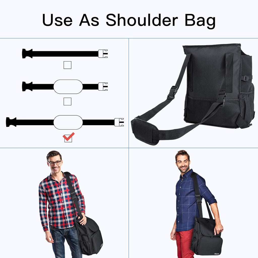 Black Car Front Seat Organizer Bag with 3 Adjustable Straps C27629