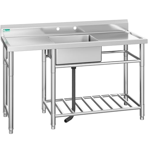 Freestanding Stainless-Steel Single Bowl Commercial Sink V397