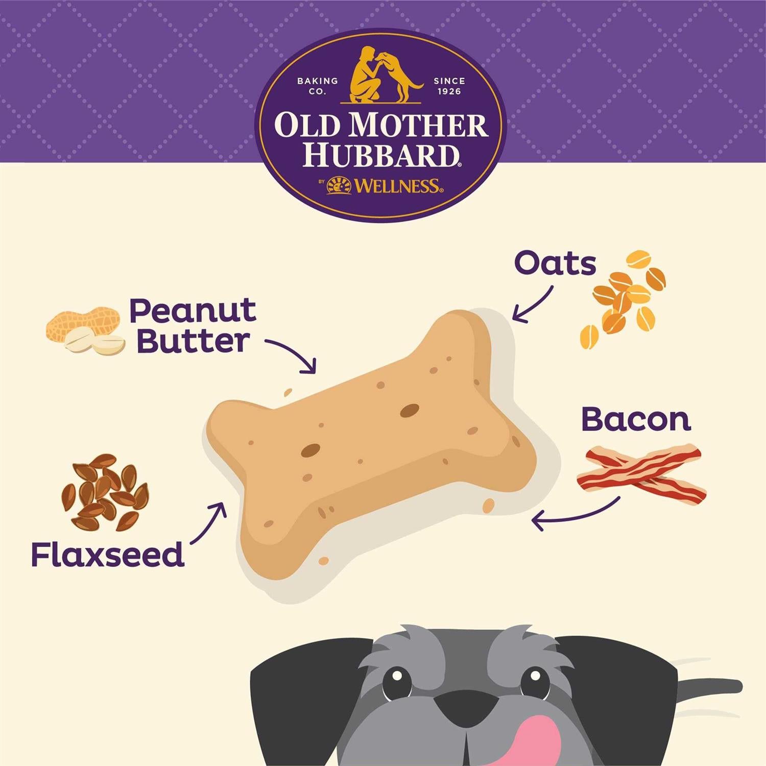 Soft & Tasty Peanut Butter & Bacon Biscuits Baked Dog Treats Mini N63582