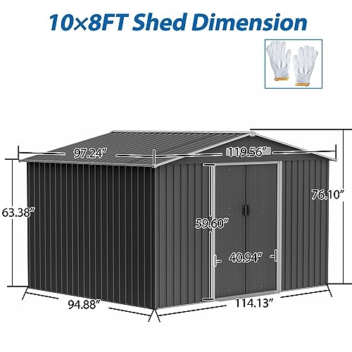 6x4 Ft Outdoor Storage Shed Black P69807