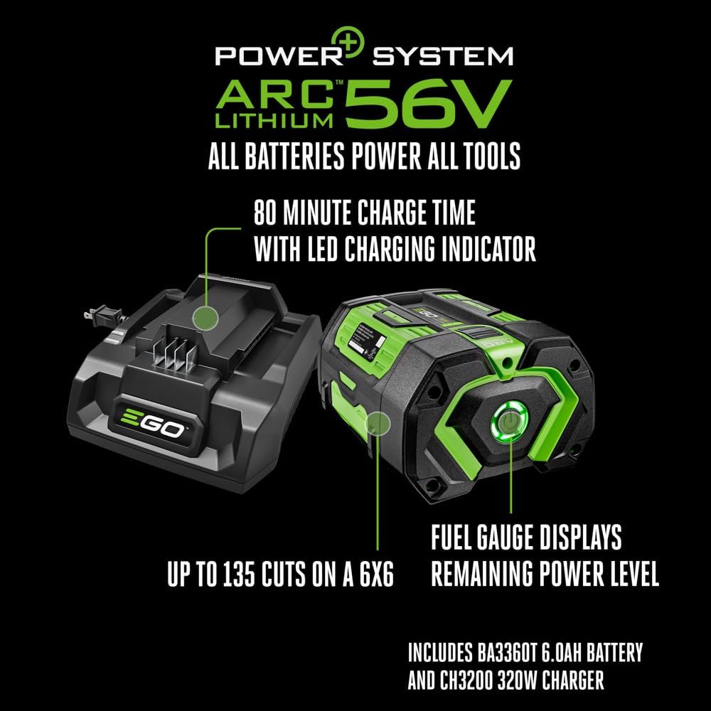 56-Volt Lithium-ion Cordless Chainsaw with 6Ah Battery O411720