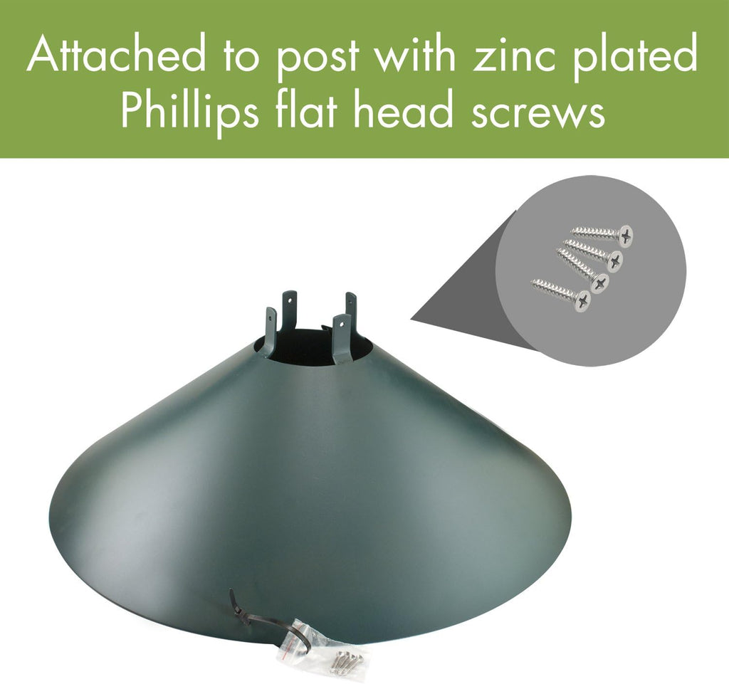 Green Metal Wrap Around Bird Feeder Squirrel Baffle Guard C9102
