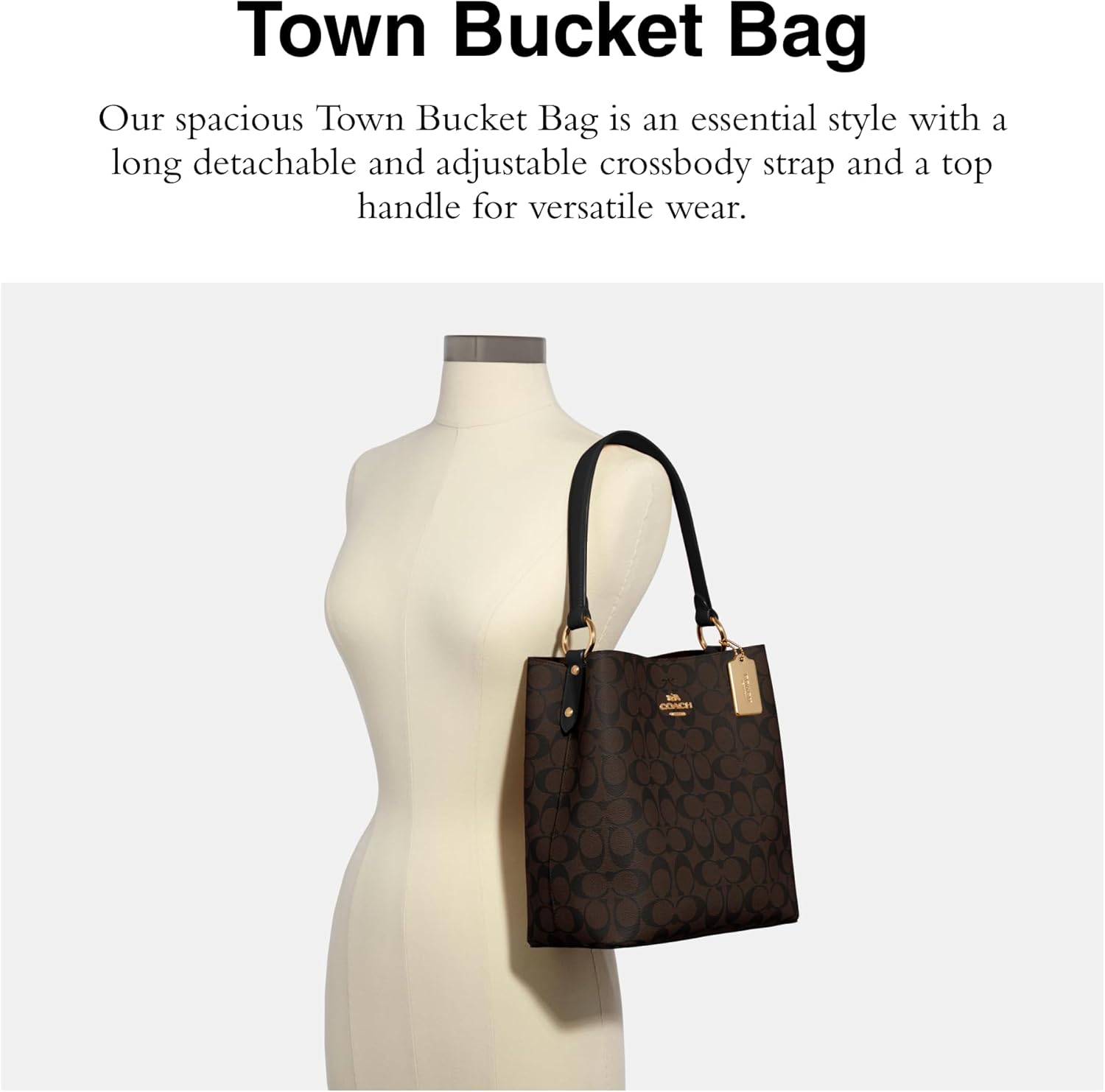 Brown Black Bucket Bag E8385