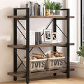 5-Tier Retro Brown Real Wood Bookshelf T97298