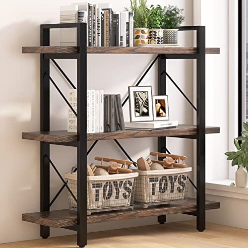 5-Tier Retro Brown Real Wood Bookshelf T97298