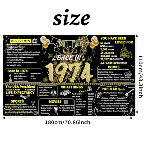 Black Gold 70th Birthday Party Banner C52568